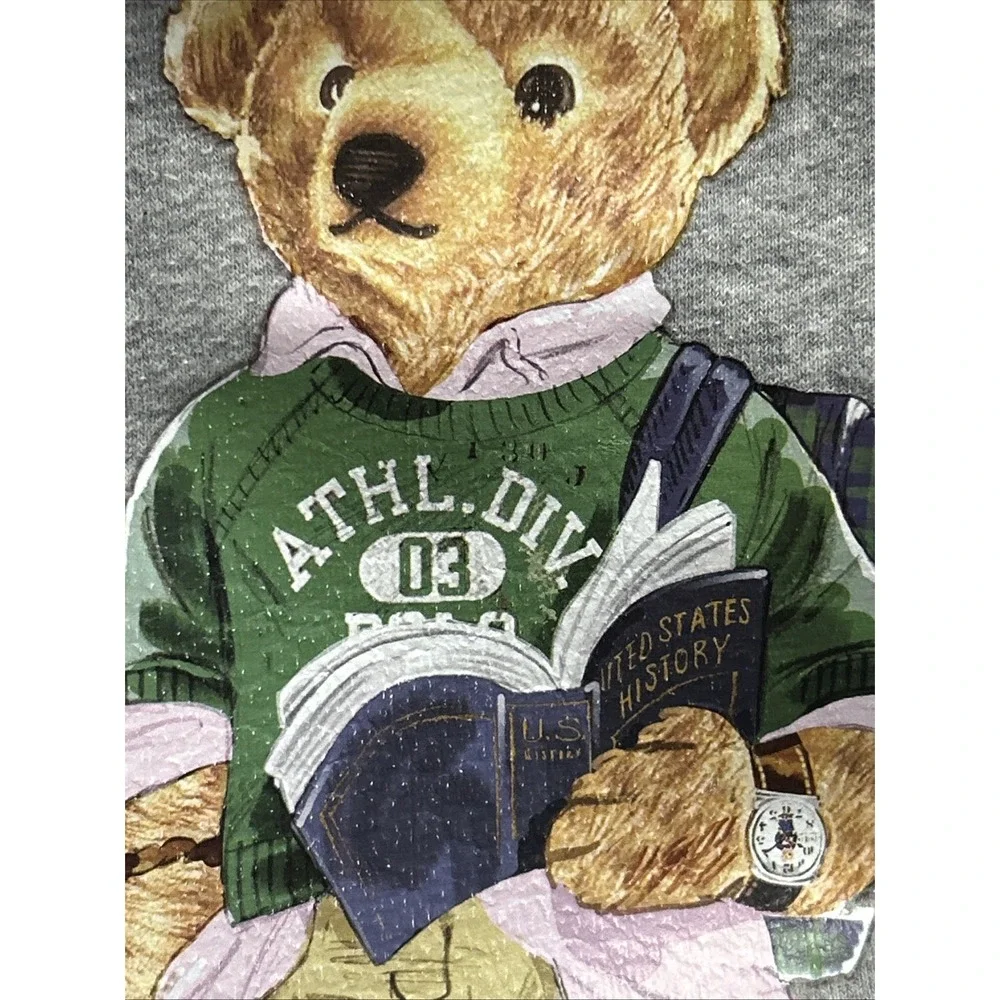 Boys‎ Polo Ralph Lauren Polo Graphic Colorblock Bear Hoodie Sz 8 School Bear